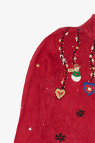 Vintage Red Karen Scott Snowmen Ugly Christmas Cardigan (1990s)