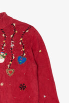 Vintage Red Karen Scott Snowmen Ugly Christmas Cardigan (1990s)