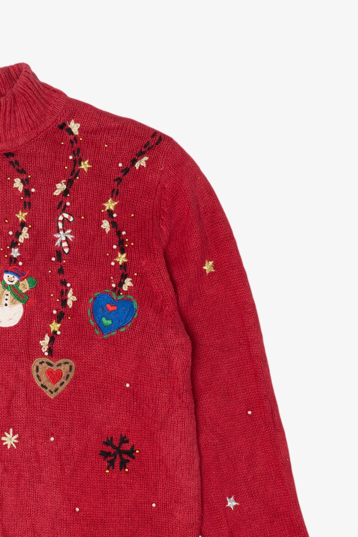 Vintage Red Karen Scott Snowmen Ugly Christmas Cardigan (1990s)