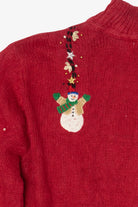 Vintage Red Karen Scott Snowmen Ugly Christmas Cardigan (1990s)