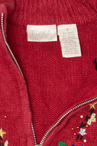 Vintage Red Karen Scott Snowmen Ugly Christmas Cardigan (1990s)