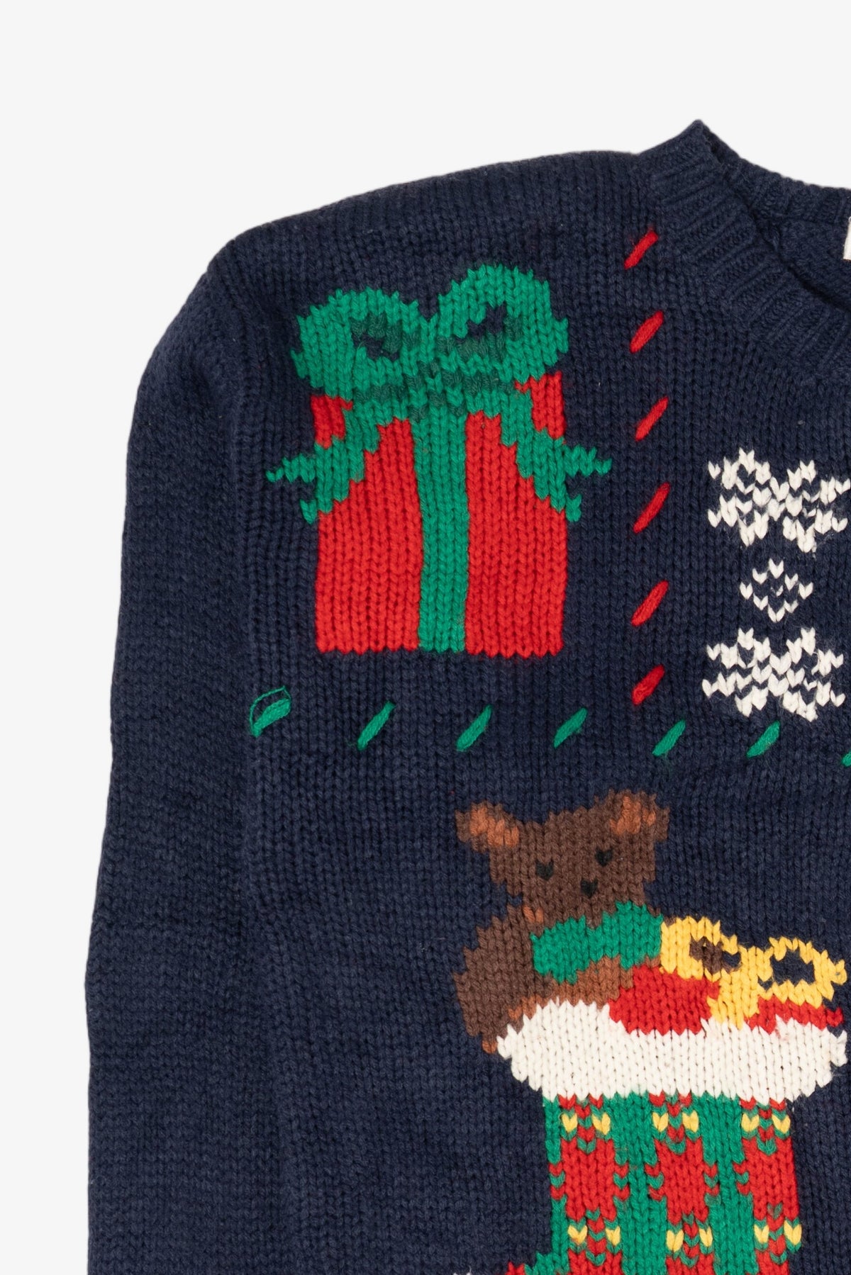 Vintage Navy Blue Karen Scott Ugly Christmas Cardigan (1990s)