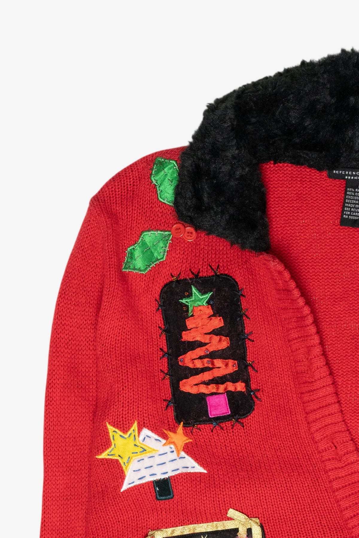 Zany Trees Vintage Ugly Christmas Cardigan (2000s)