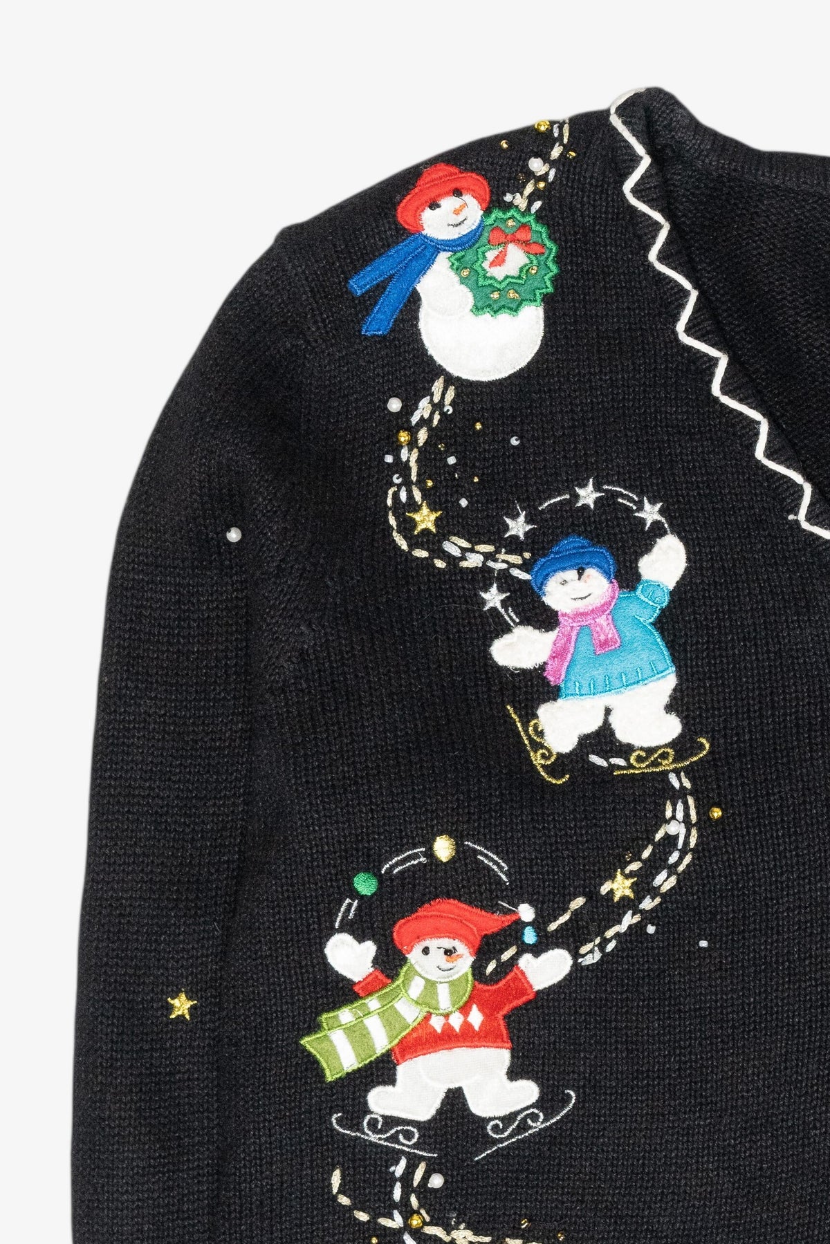 Silly Snowmen Vintage Ugly Christmas Cardigan (2000s)