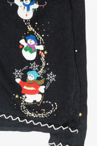 Silly Snowmen Vintage Ugly Christmas Cardigan (2000s)