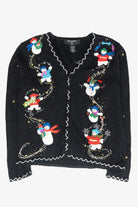 Silly Snowmen Vintage Ugly Christmas Cardigan (2000s)