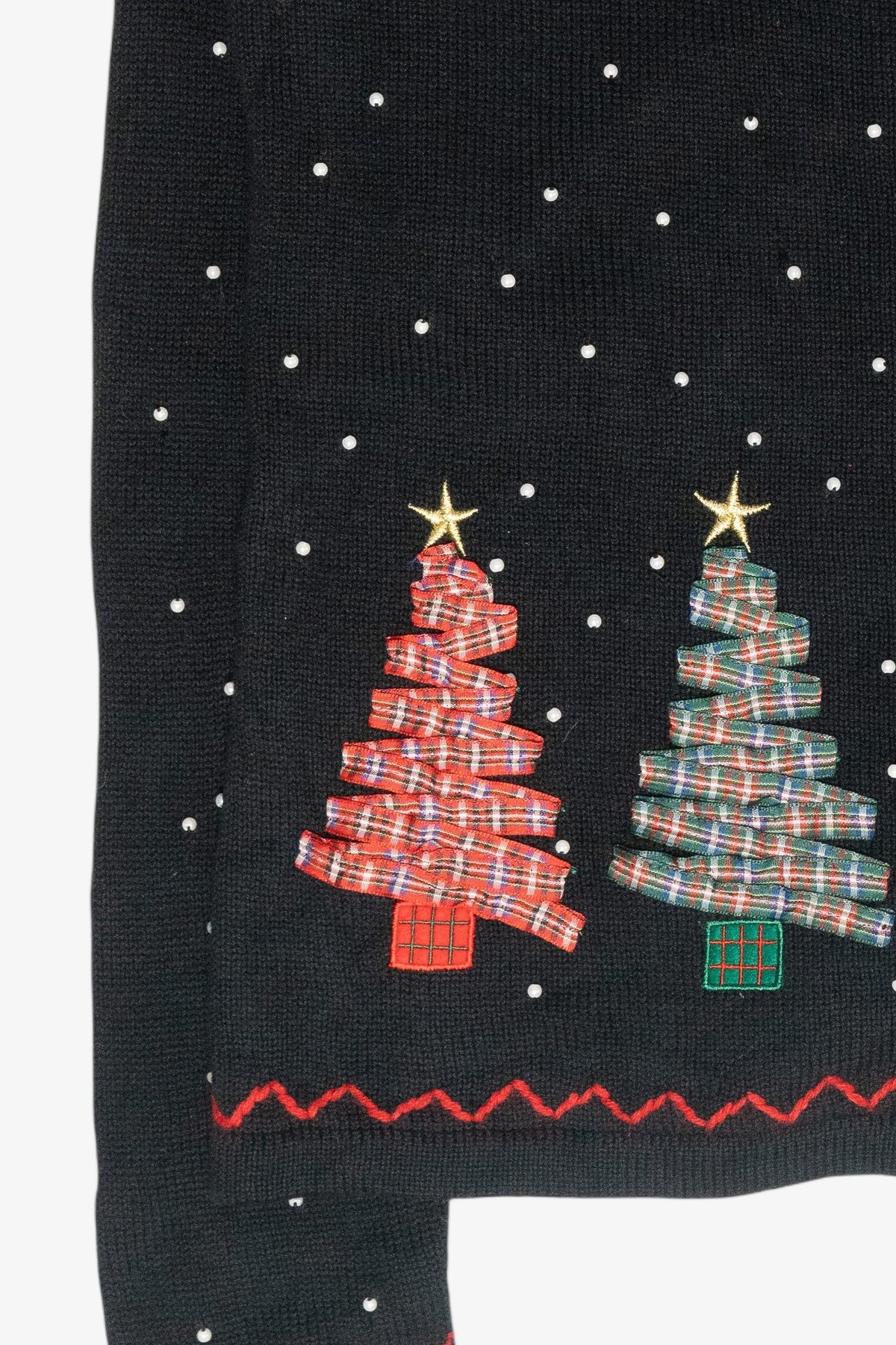 Plaid Trees Vintage Ugly Christmas Cardigan (2000s)