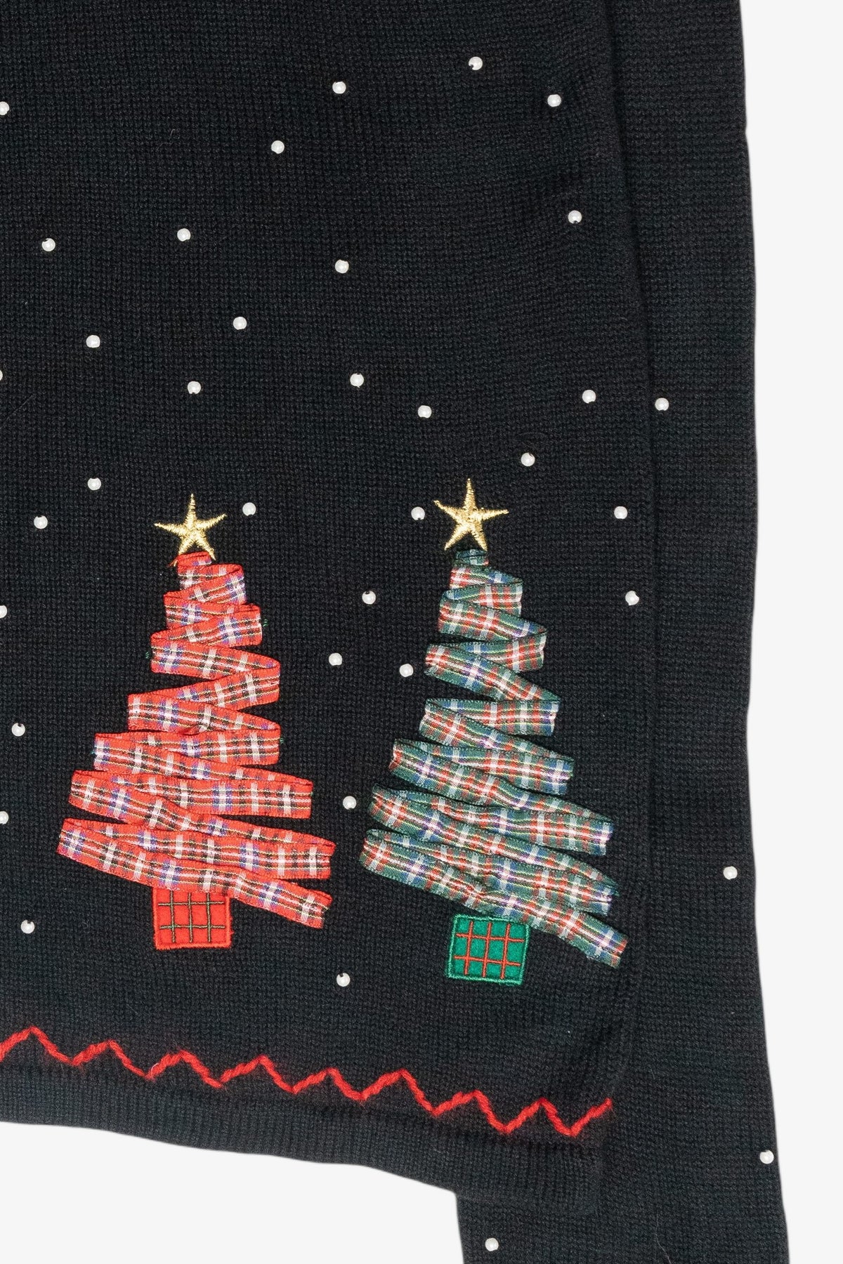 Plaid Trees Vintage Ugly Christmas Cardigan (2000s)
