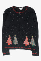 Plaid Trees Vintage Ugly Christmas Cardigan (2000s)