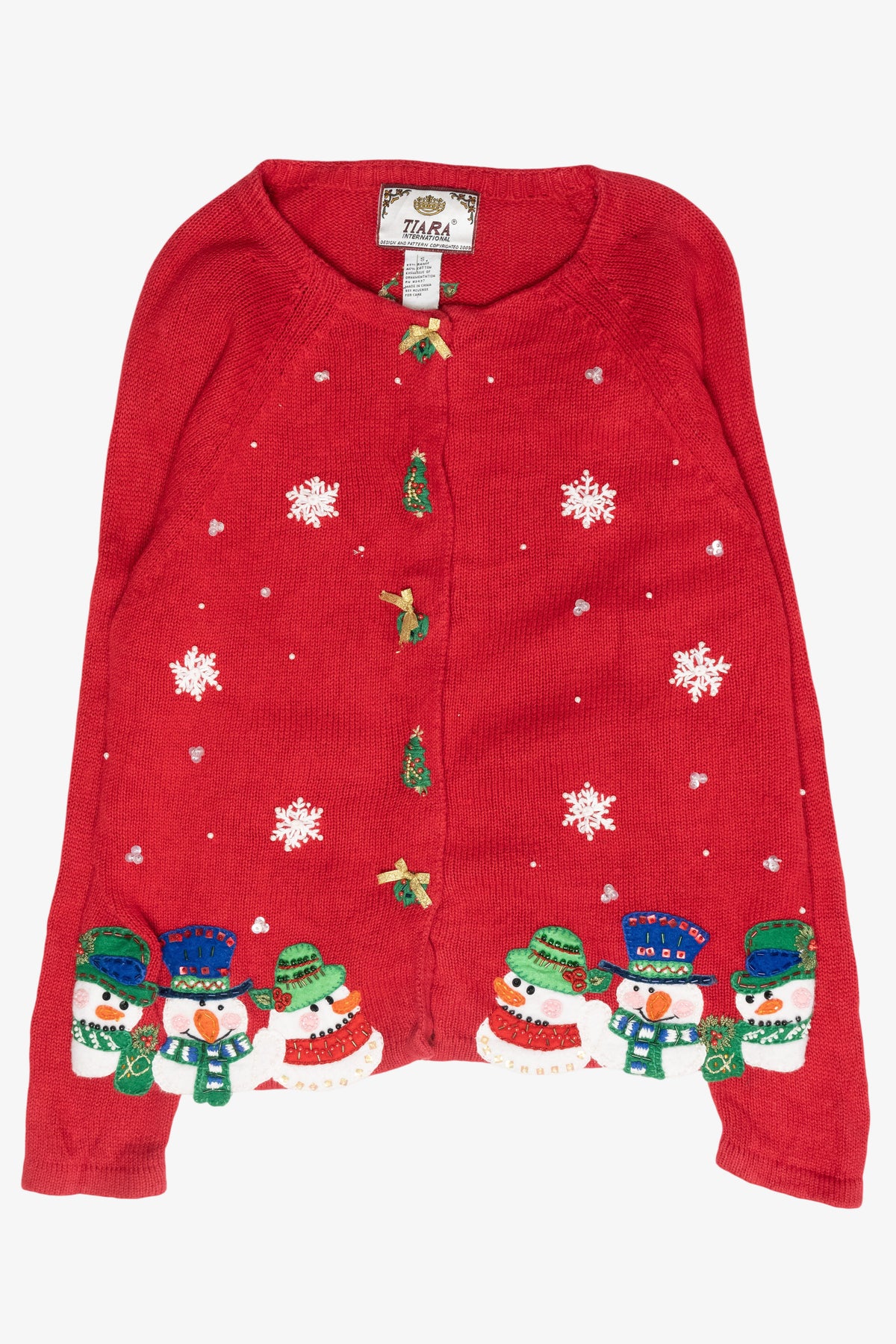 Sweet Snowmen Vintage Ugly Christmas Cardigan (2000s)