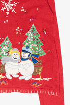 Snowmen Vintage Ugly Christmas Zip Cardigan (2000s)