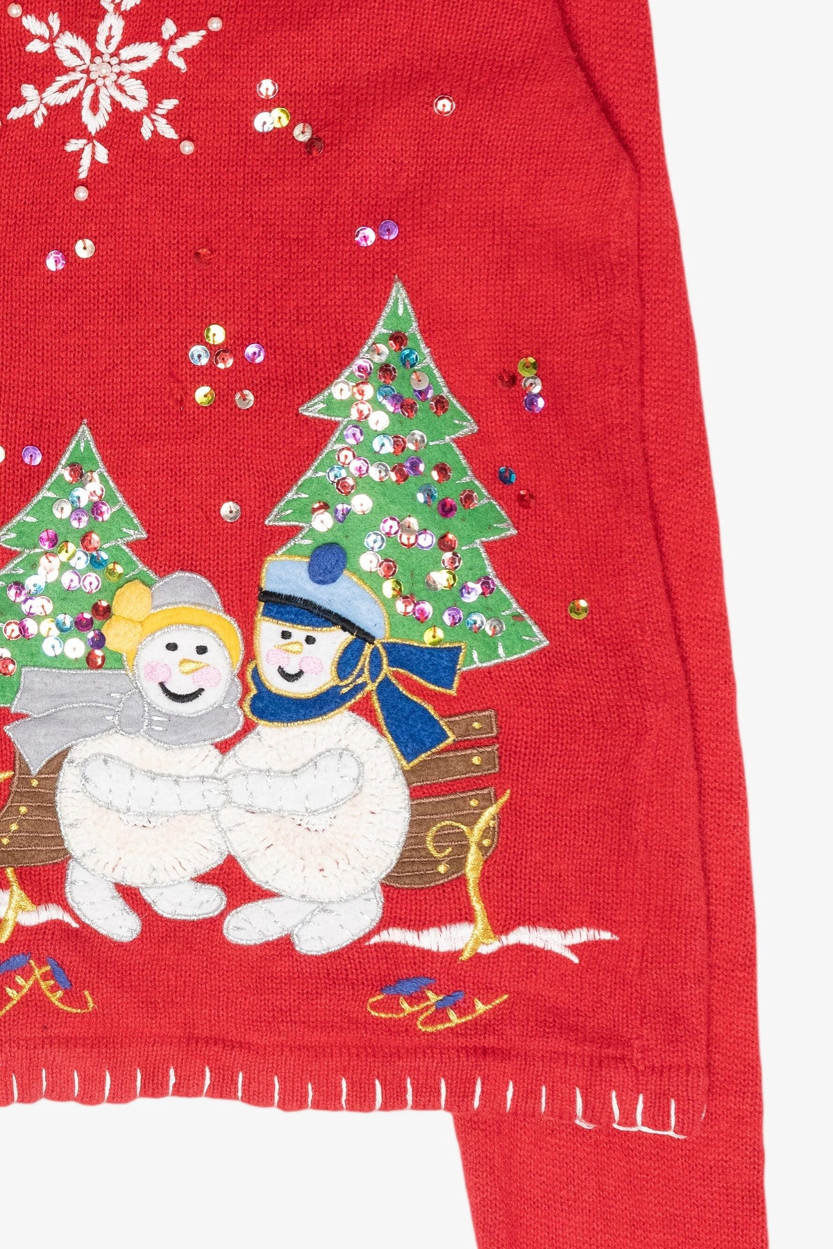 Snowmen Vintage Ugly Christmas Zip Cardigan (2000s)