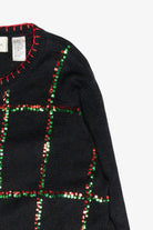 Sequin Snowmen Vintage Ugly Christmas Cardigan (1990s)