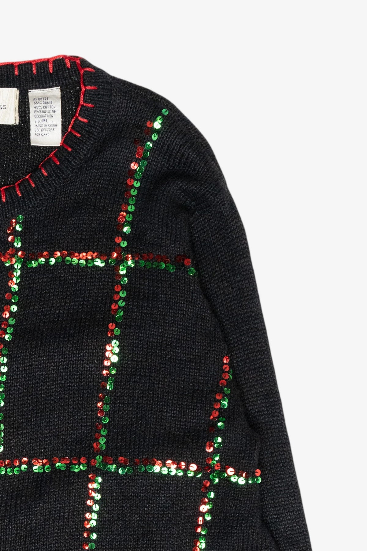Sequin Snowmen Vintage Ugly Christmas Cardigan (1990s)