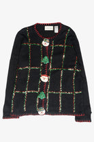 Sequin Snowmen Vintage Ugly Christmas Cardigan (1990s)