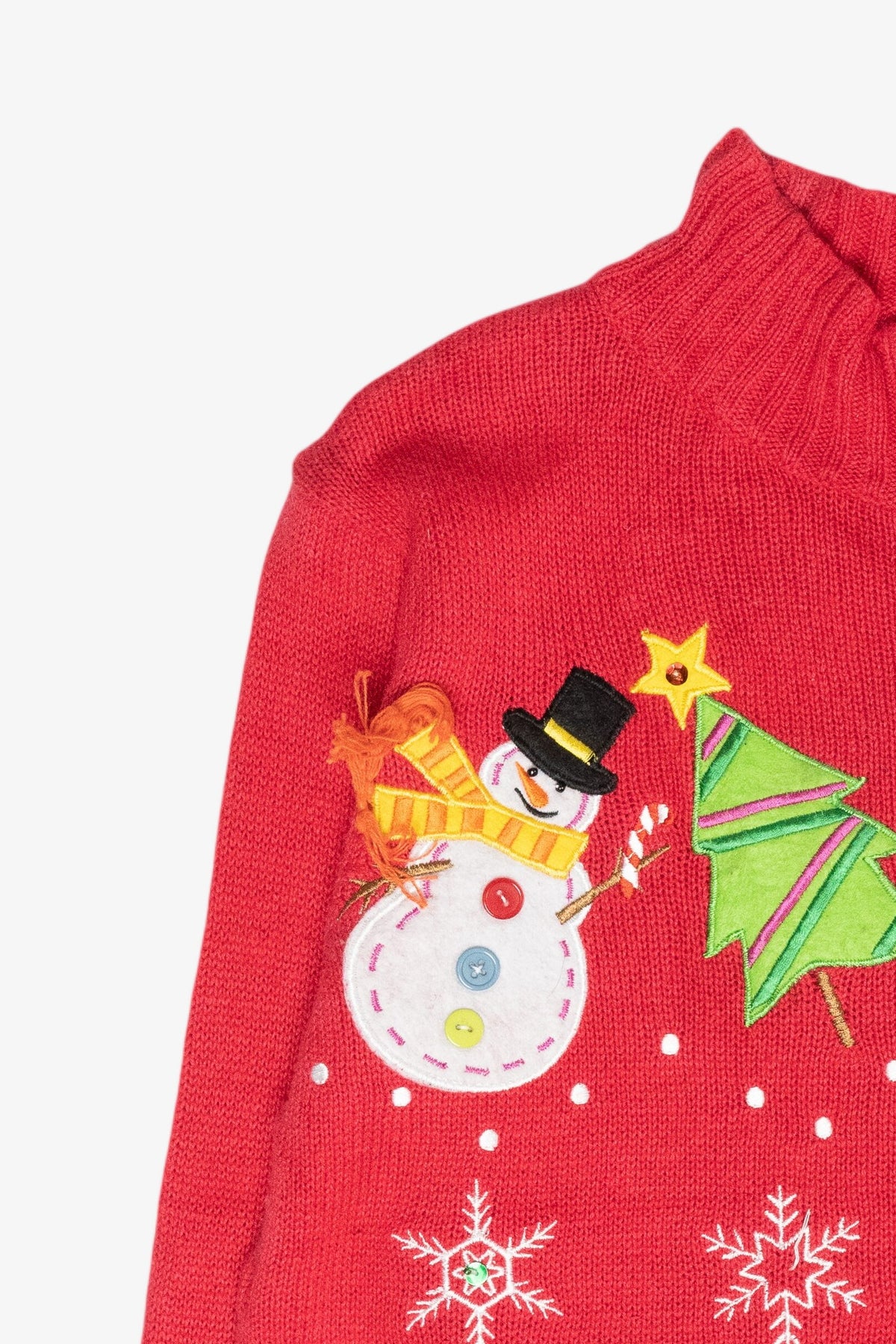 Funky Snowmen Vintage Ugly Christmas Zip Cardigan (2000s)
