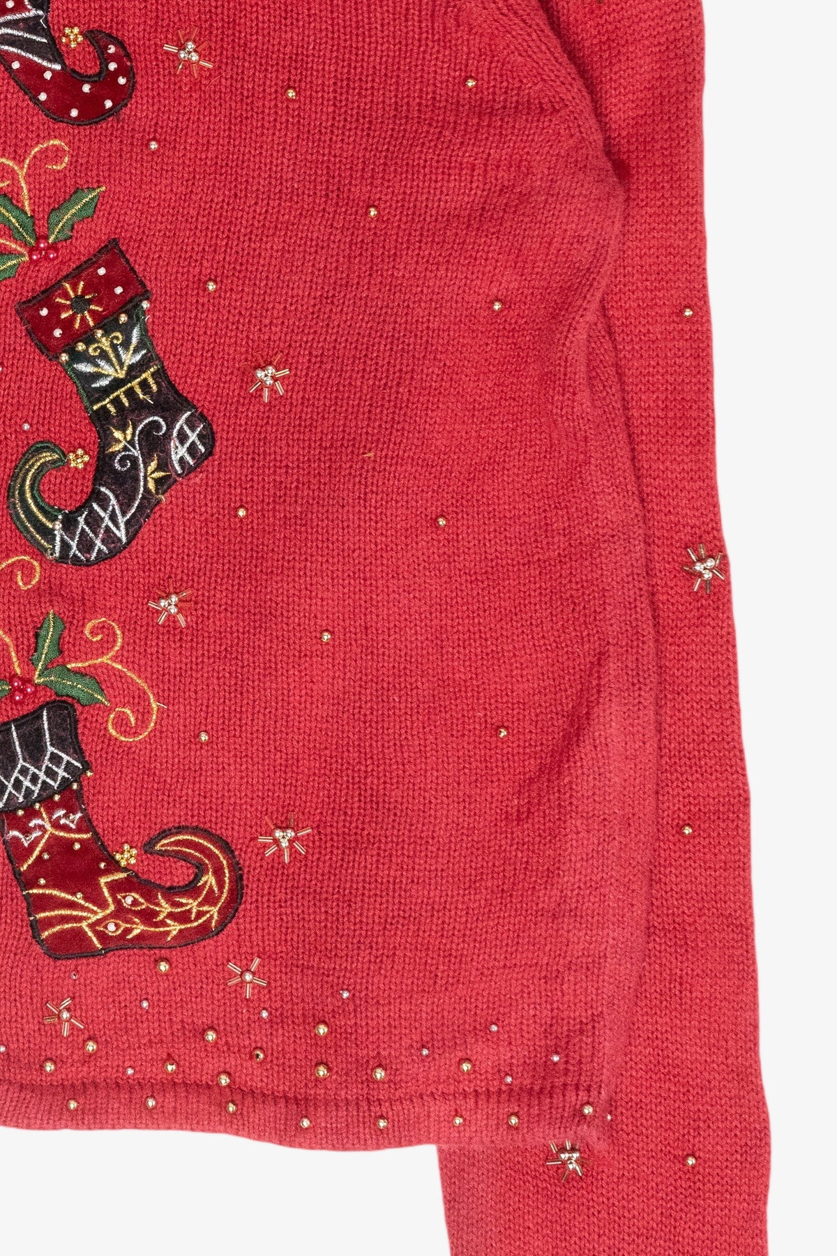 Elf Stockings Vintage Ugly Christmas Cardigan (2000s)