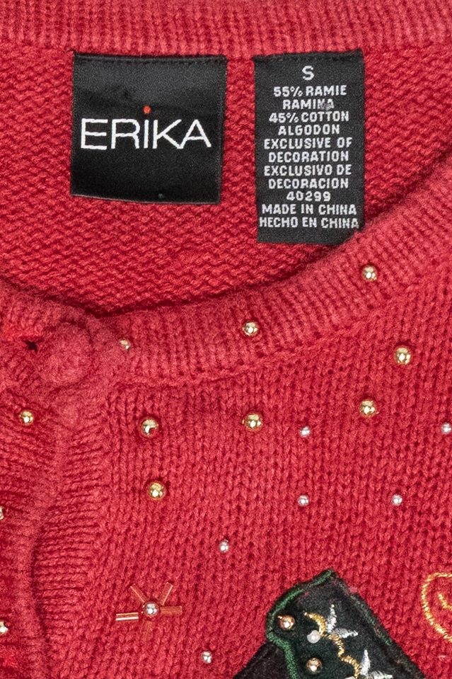 Elf Stockings Vintage Ugly Christmas Cardigan (2000s)