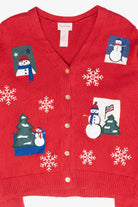 Patriotic Snowmen Vintage Ugly Christmas Cardigan (2000s)