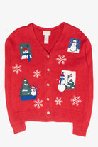 Patriotic Snowmen Vintage Ugly Christmas Cardigan (2000s)