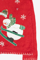 Skiing Snowmen Vintage Ugly Christmas Cardigan (2000s)