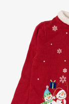 Vintage Red Classic Elements Snowmen Ugly Christmas Cardigan (2000s)