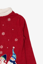 Vintage Red Classic Elements Snowmen Ugly Christmas Cardigan (2000s)