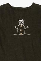 Vintage Hand Crochet Dark Green Christopher & Banks Snowmen Christmas Cardigan (1990s)
