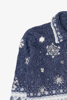 Vintage Blue Tiara International Snowflakes Christmas Cardigan (2000s)