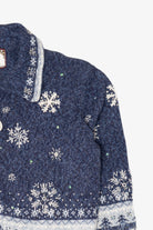 Vintage Blue Tiara International Snowflakes Christmas Cardigan (2000s)
