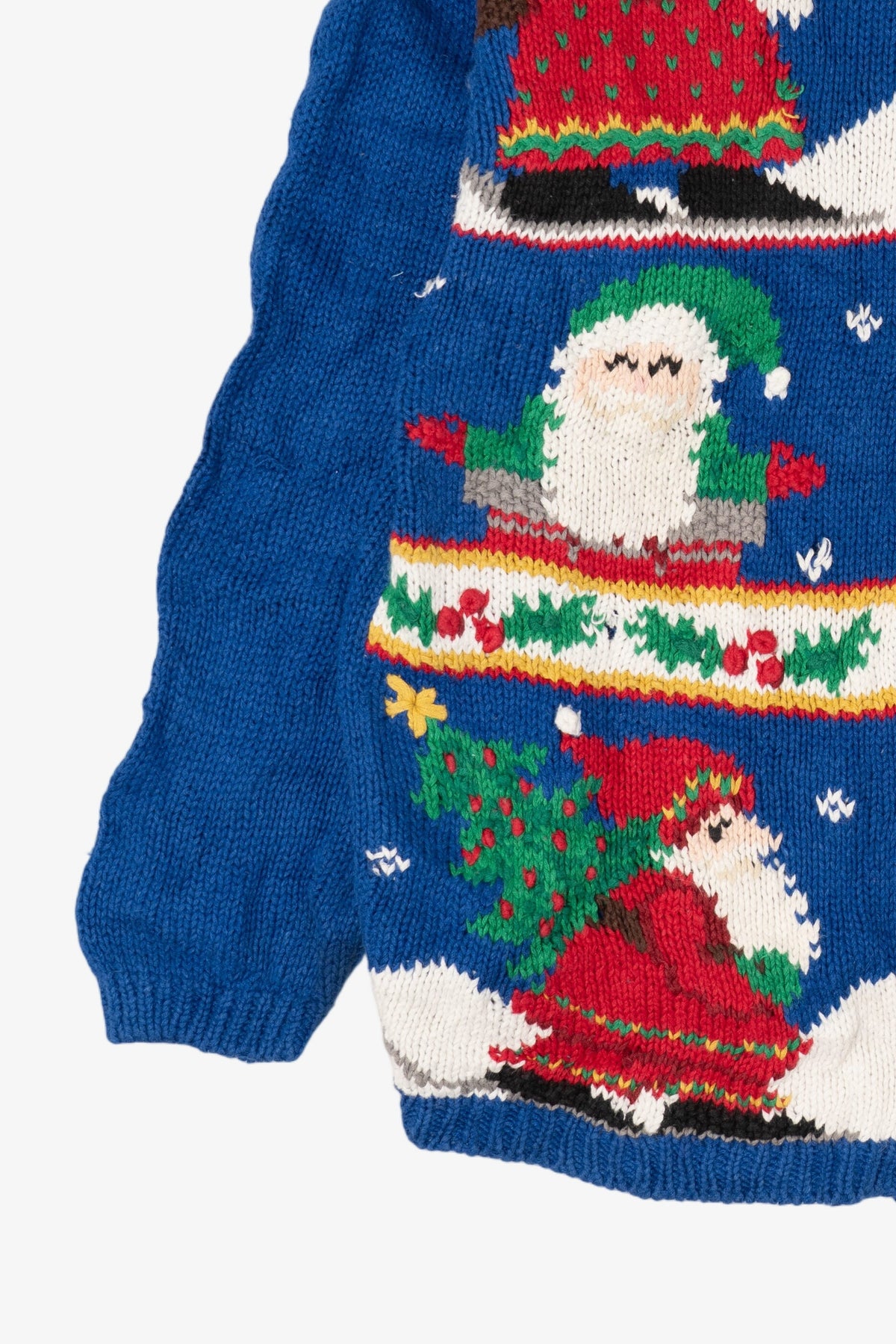 Vintage Blue Ashley Santa Ugly Christmas Cardigan (1990s)
