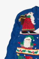 Vintage Blue Ashley Santa Ugly Christmas Cardigan (1990s)