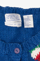 Vintage Blue Ashley Santa Ugly Christmas Cardigan (1990s)