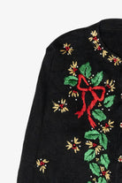 Holly Bows Vintage Ugly Christmas Cardigan (1990s)