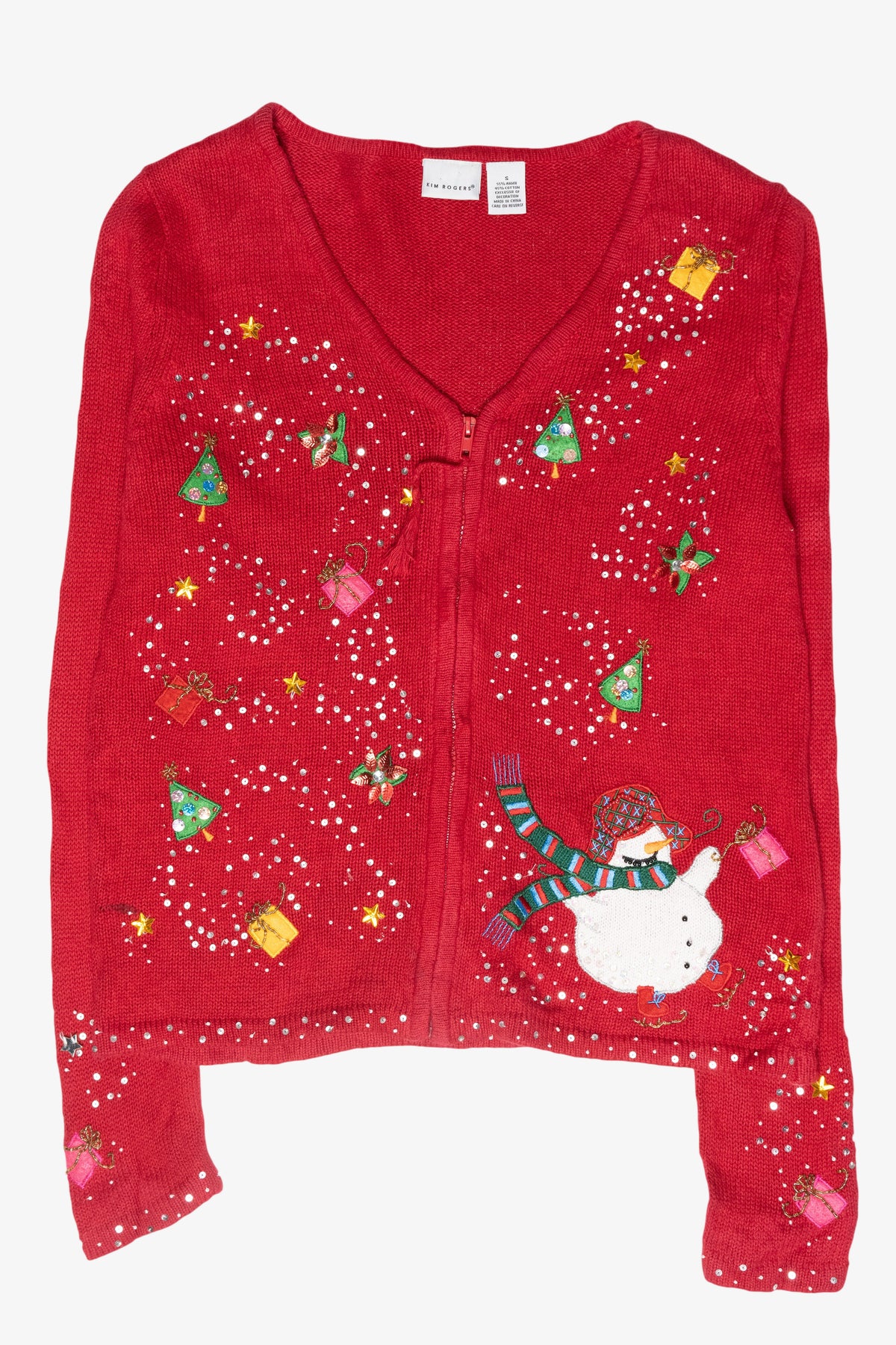 Snowman Magic Vintage Ugly Christmas Cardigan (2000s)