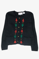 Cute Trees Vintage Ugly Christmas Cardigan (1980s)