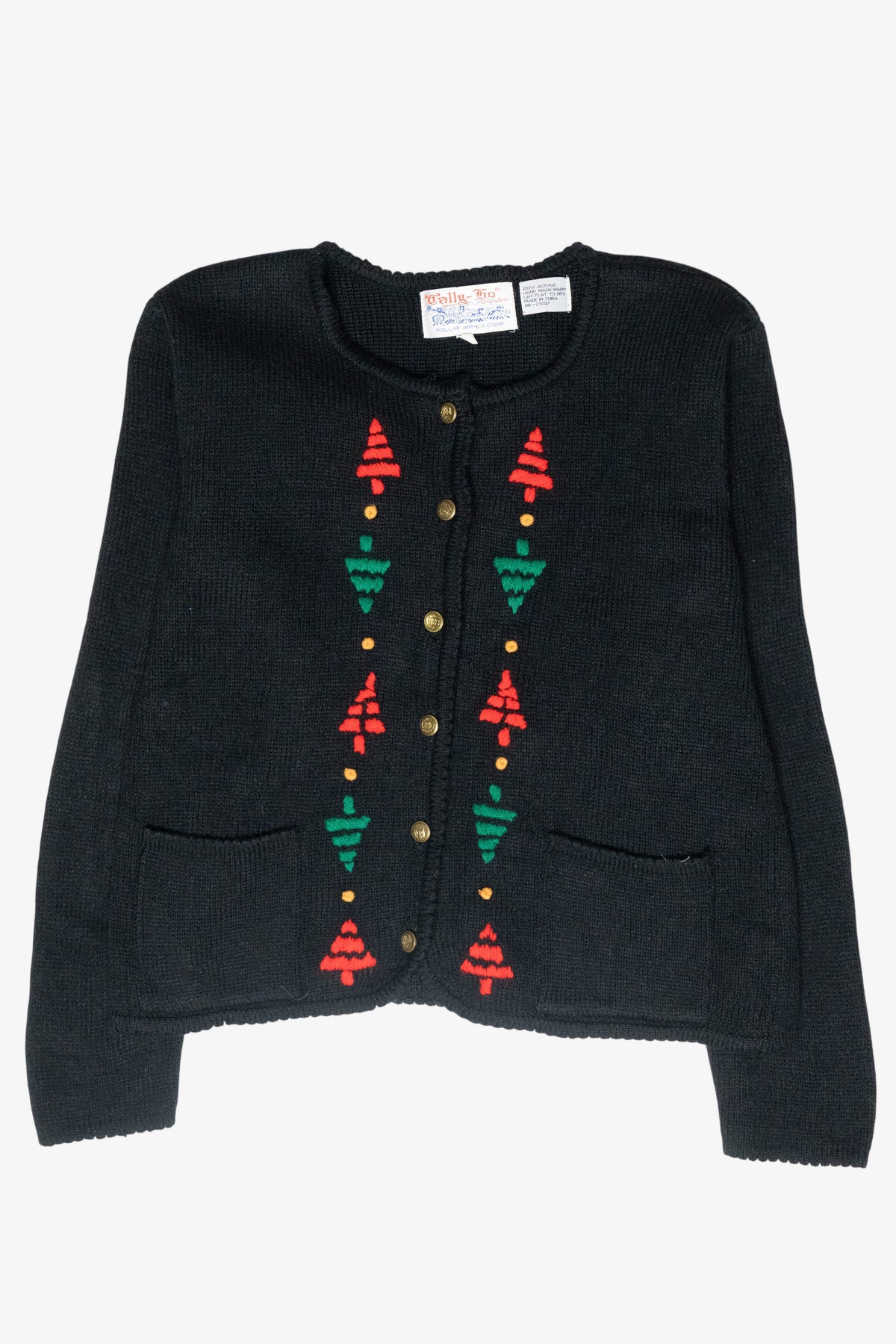 Cute Trees Vintage Ugly Christmas Cardigan (1980s)