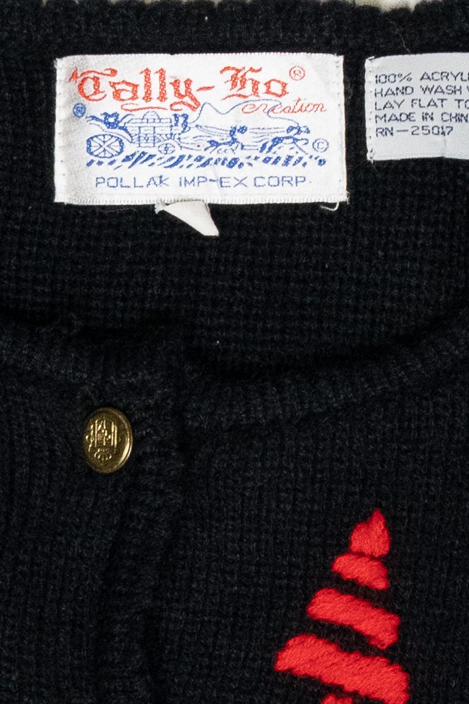 Cute Trees Vintage Ugly Christmas Cardigan (1980s)