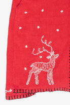 Reindeer String Light Vintage Ugly Christmas Cardigan Sweater (2000s)