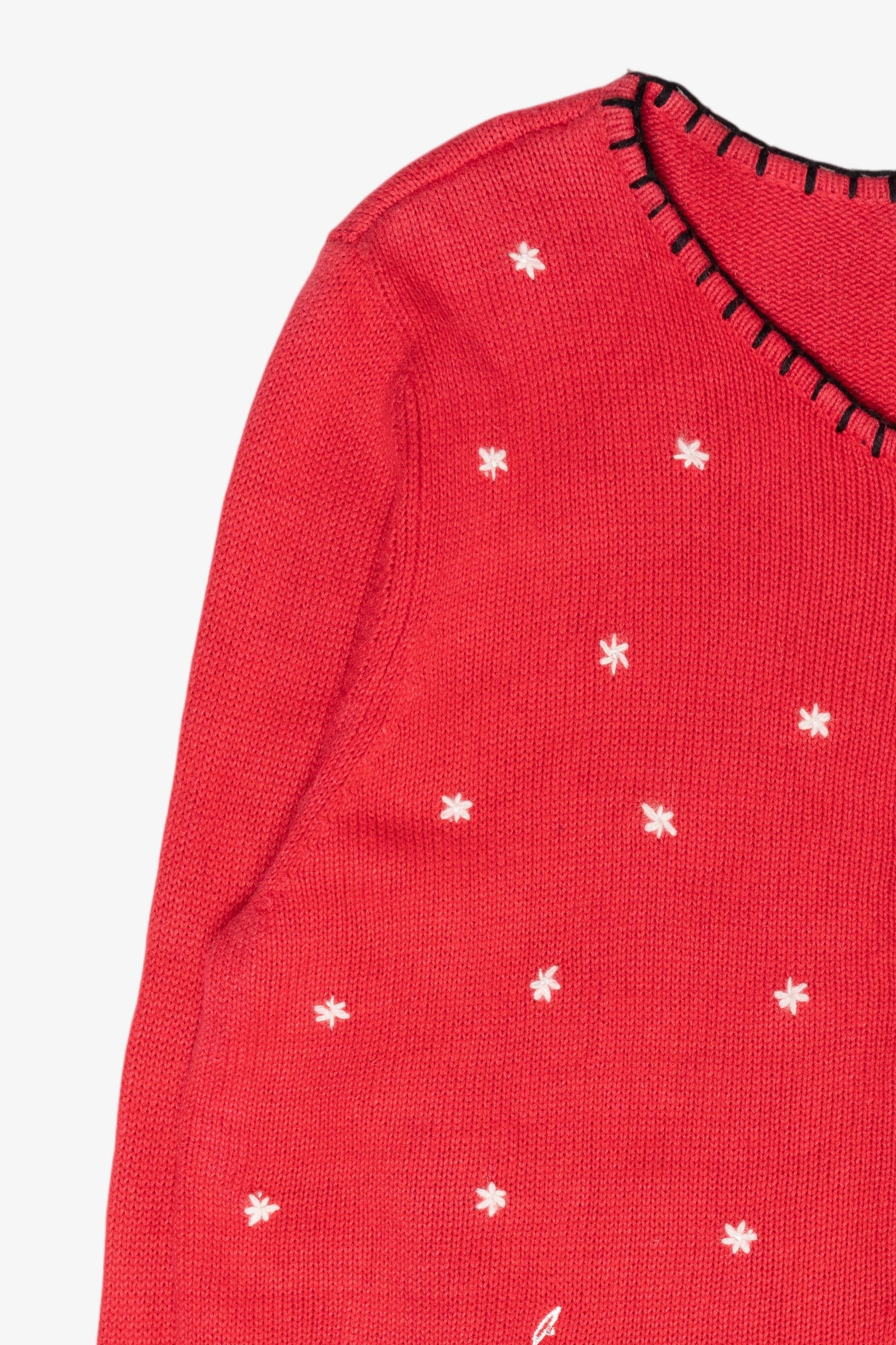 Reindeer String Light Vintage Ugly Christmas Cardigan Sweater (2000s)