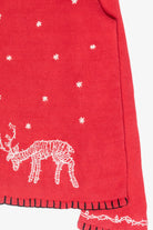 Reindeer String Light Vintage Ugly Christmas Cardigan Sweater (2000s)