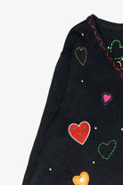 Snowmen Hearts Vintage Ugly Christmas Cardigan (1990s)