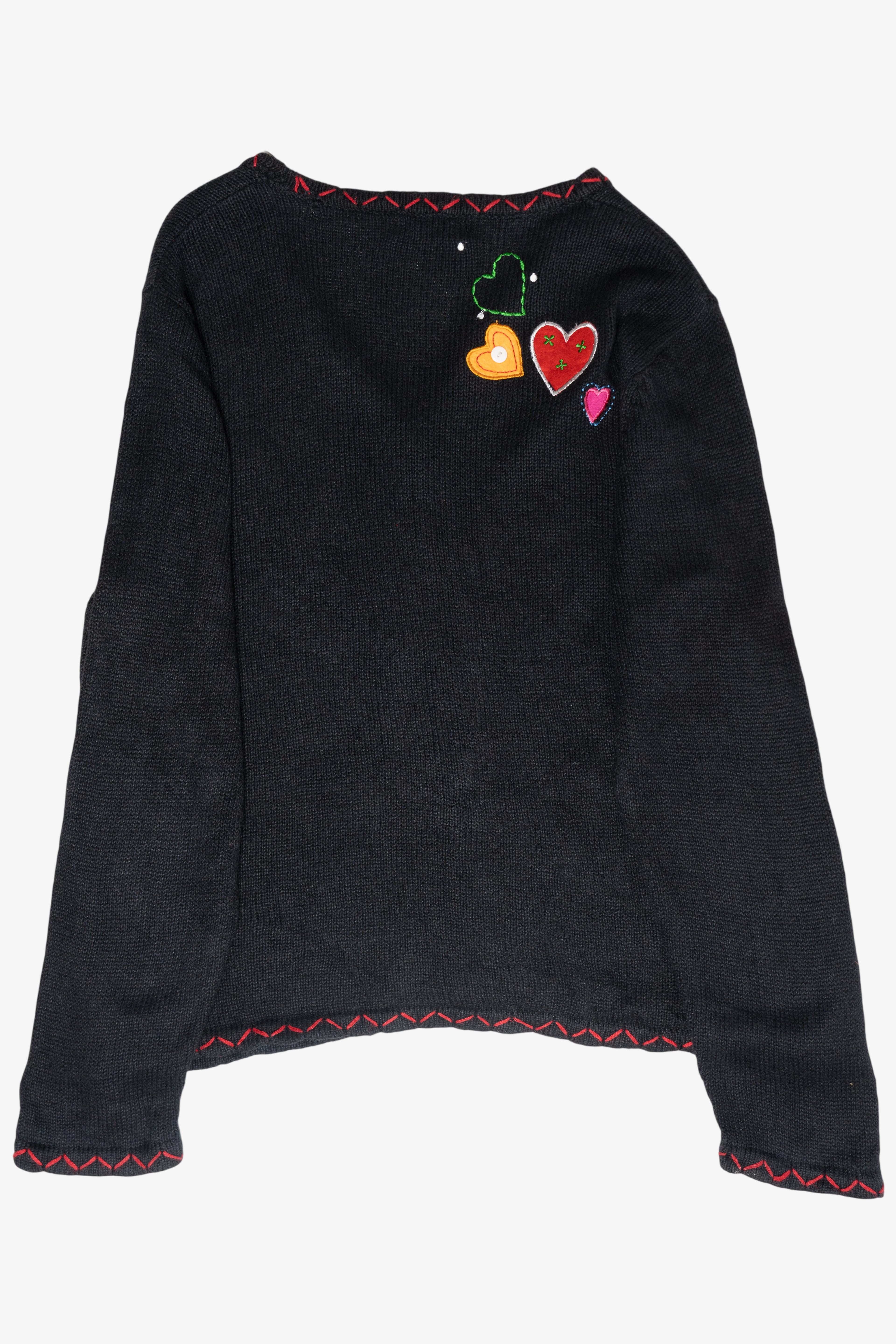 Snowmen Hearts Vintage Ugly Christmas Cardigan (1990s)