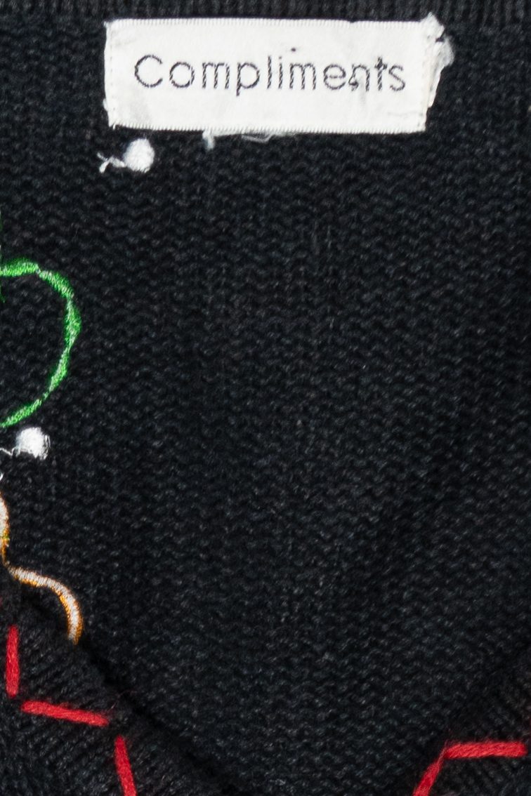 Snowmen Hearts Vintage Ugly Christmas Cardigan (1990s)