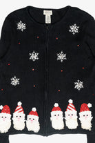Santa Beards Vintage Ugly Christmas Cardigan (1990s)