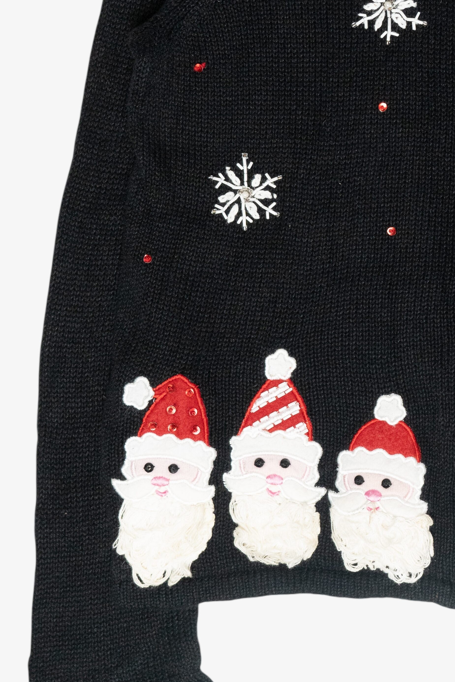 Santa Beards Vintage Ugly Christmas Cardigan (1990s)