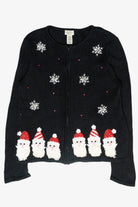 Santa Beards Vintage Ugly Christmas Cardigan (1990s)