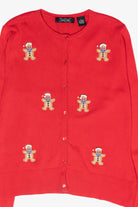Mini Gingerbread Cookies Vintage Ugly Christmas Cardigan (2000s)