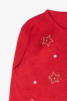 Girls Reindeer Vintage Ugly Christmas Cardigan (2000s)