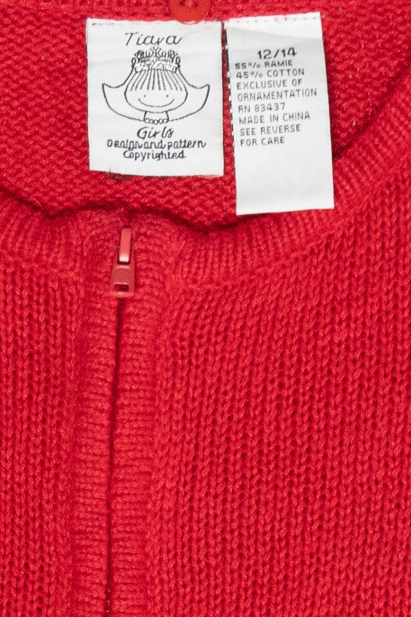 Girls Reindeer Vintage Ugly Christmas Cardigan (2000s)